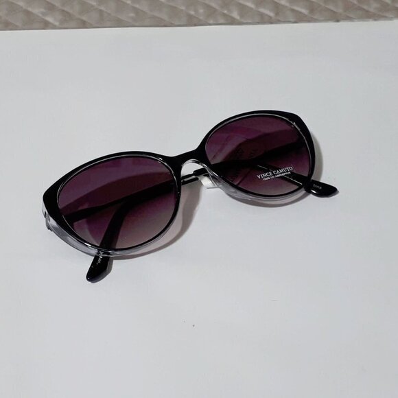 NWT Vince Camuto black & clear opaque frame subtle cat eye sunglasses - Picture 3 of 6
